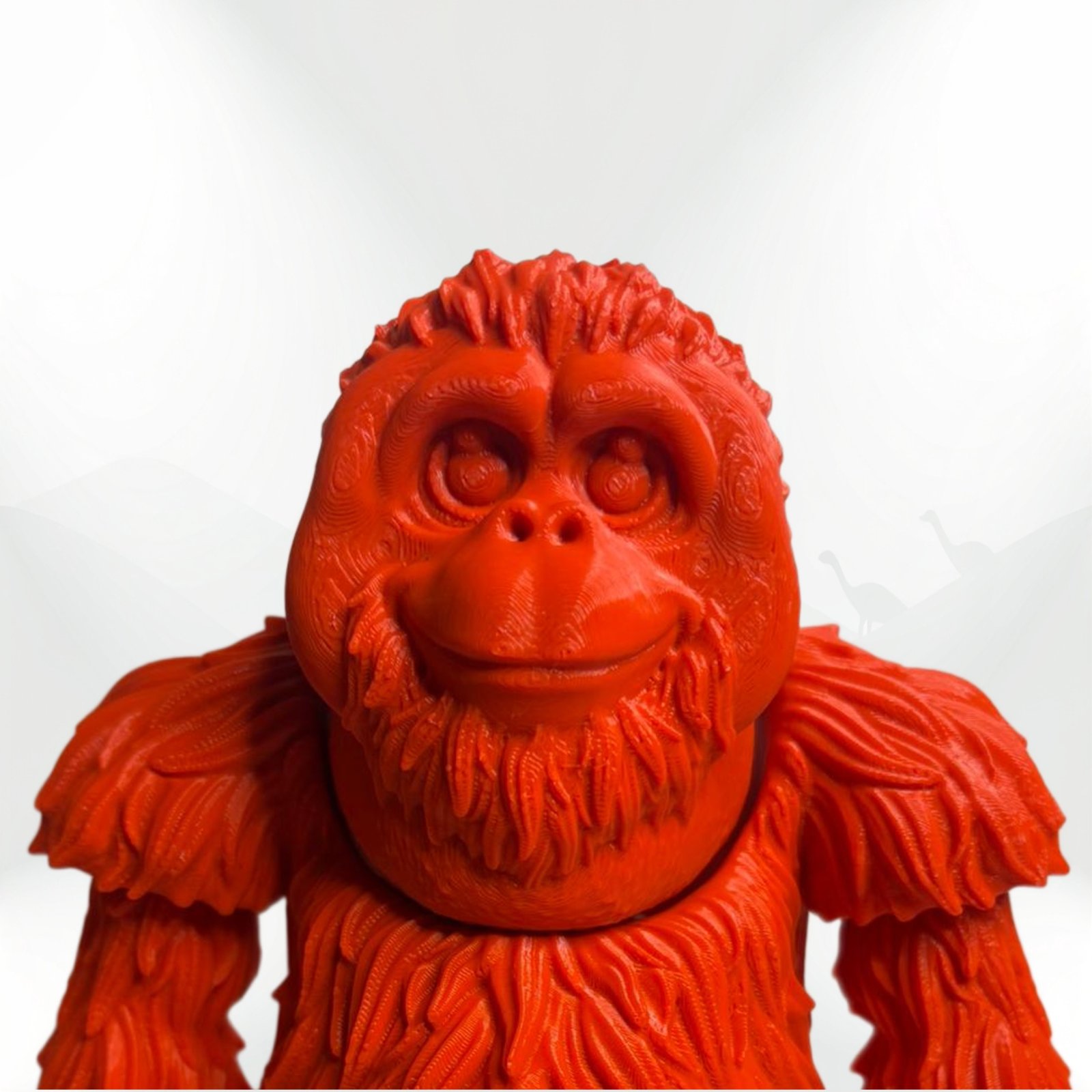 Orangutan 3D printed figurine: Collectible orange orangutan toy. Orangutan 3D printed figurine: Collectible orange orangutan toy.
