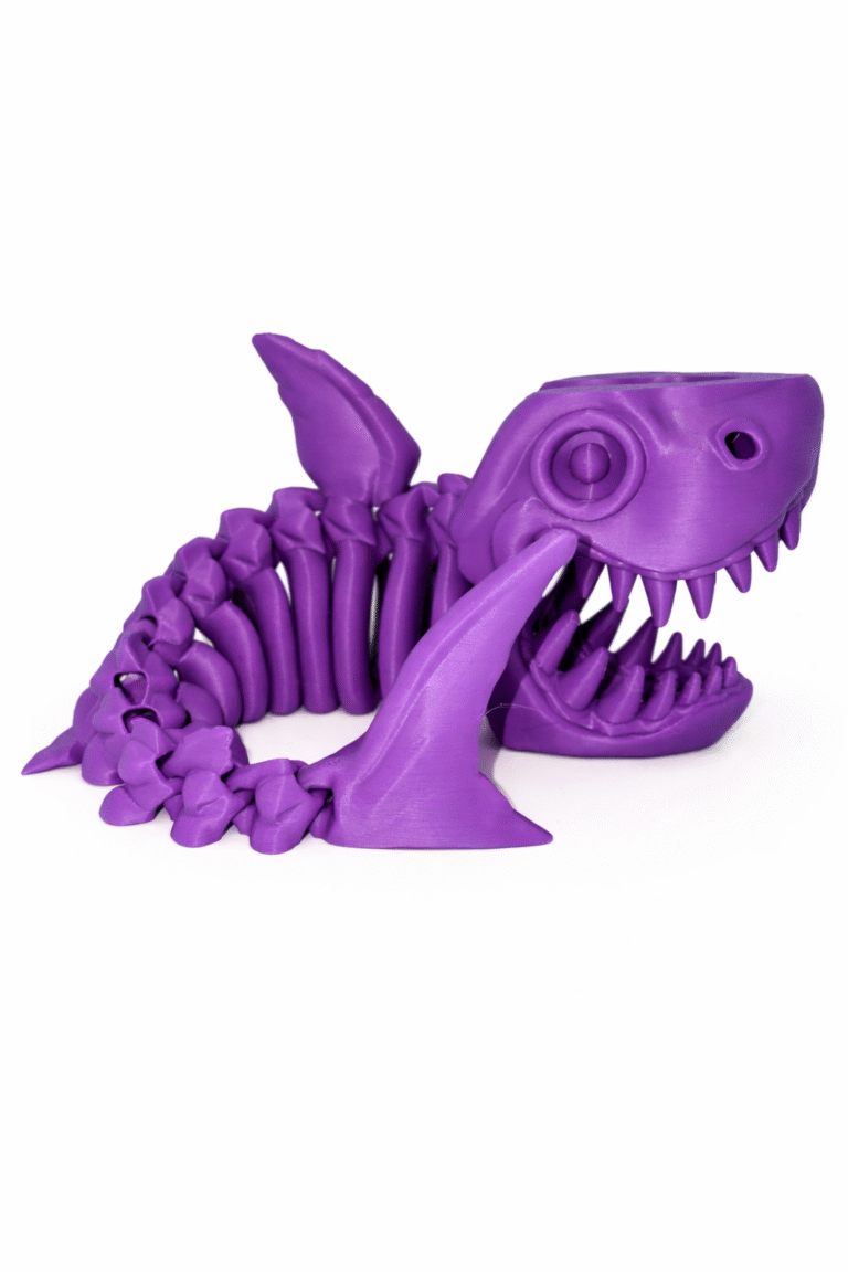 Purple articulated Shark skeleton toy