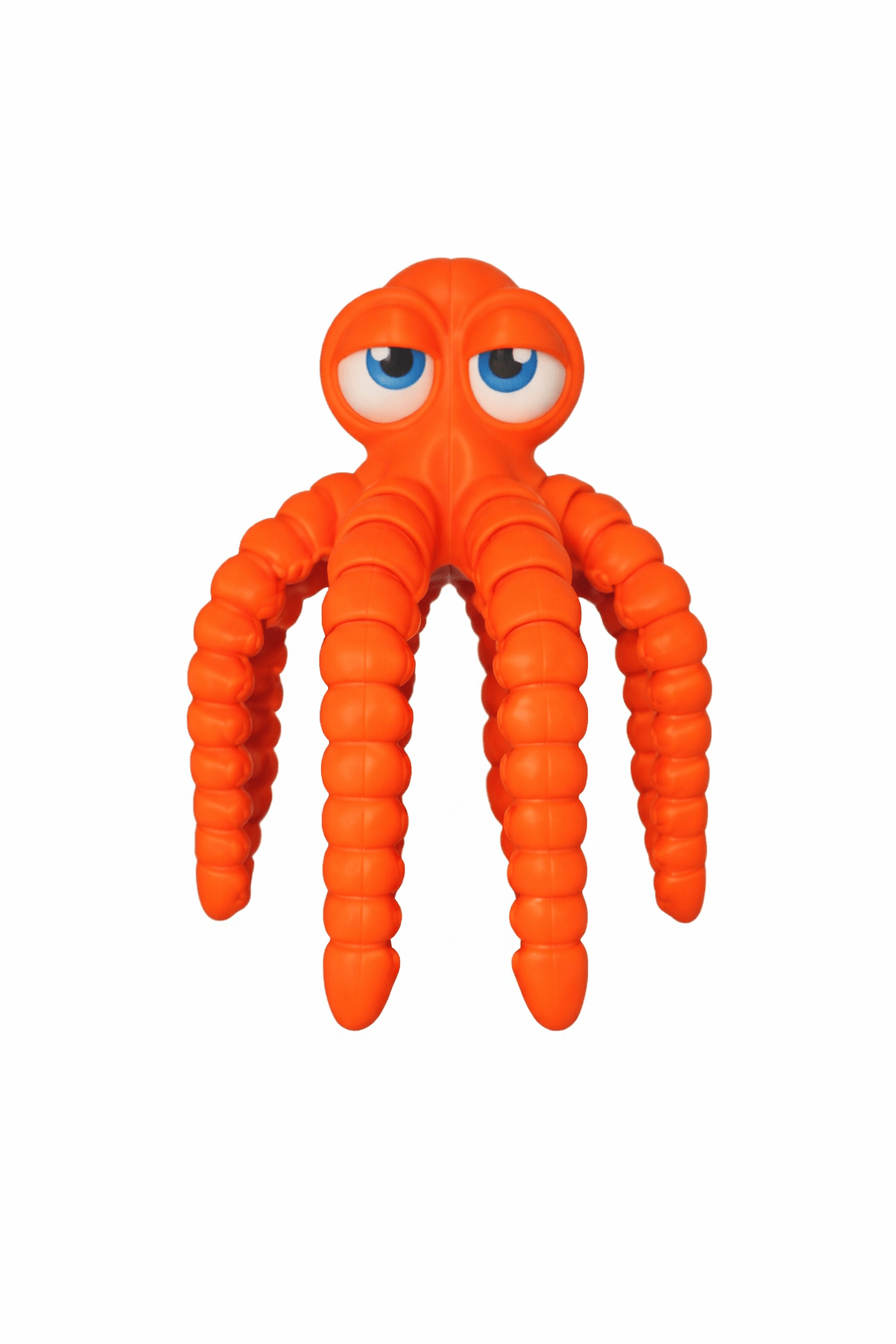 ChatGPT Image Mar 3 2026 01_50_15 PM AUTO-DRAFT: Orange octopus toy with segmented tentacles and large blue eyes