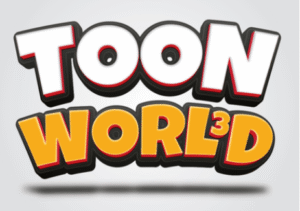 Toon World 3D logo with stylized text